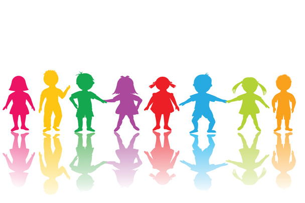groep van gekleurde kinderen - Foto, afbeelding