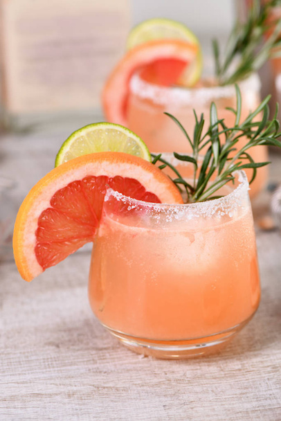cocktail of fresh pink Palomas - Photo, Image