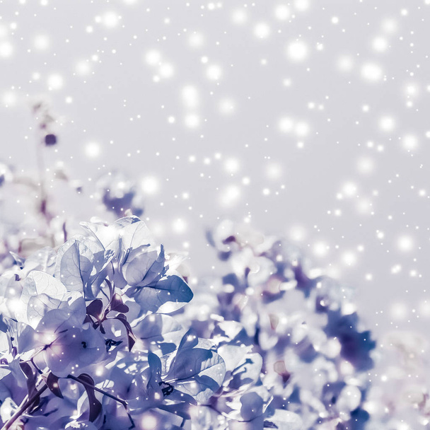 Christmas, New Years purple floral nature background, holiday ca - Photo, Image