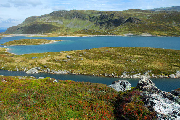 Noorwegen over natuur landschap achtergrond - Foto, afbeelding