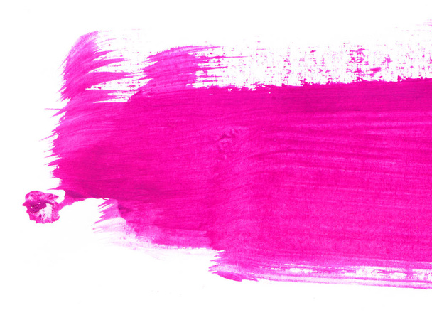 Pink hand drawn paint texture on white background - Photo, Image