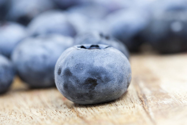 photographed close up harvest ripe berries of blueberry, - 写真・画像