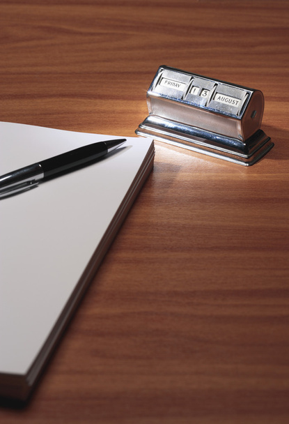 Notepad, pen and calendar - Zdjęcie, obraz