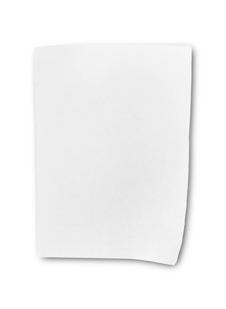 Prázdný bílý papír izolovaný na bílém pozadí. objekt s oříznutou cestou - Fotografie, Obrázek
