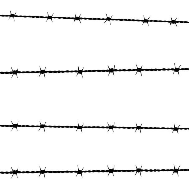 Vector illstration of barbed wire on white background. Isolated. - Vector, Image