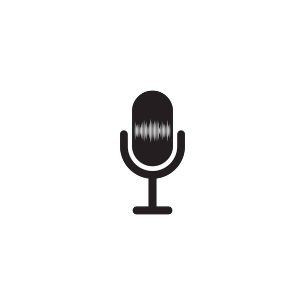 Mikrofon mikrofon ikon logó tervezés vektor illusztráció sablon - Vektor, kép