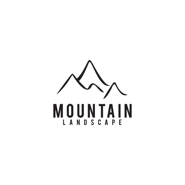 Montaña icono logo diseño vector ilustración plantilla
 - Vector, Imagen