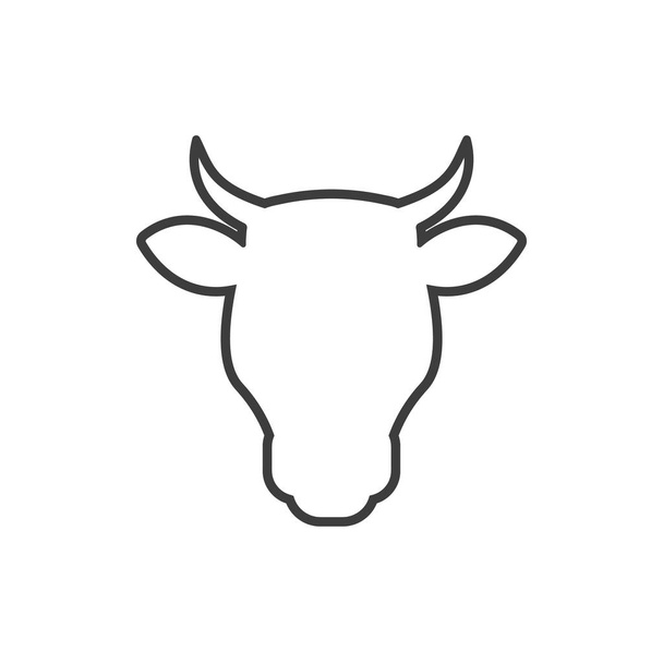 Vector illstration of cow icon on white background. Isolated. - Vektör, Görsel