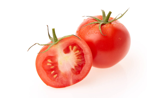 Fresh tomatoes on a white background. - Foto, Imagen