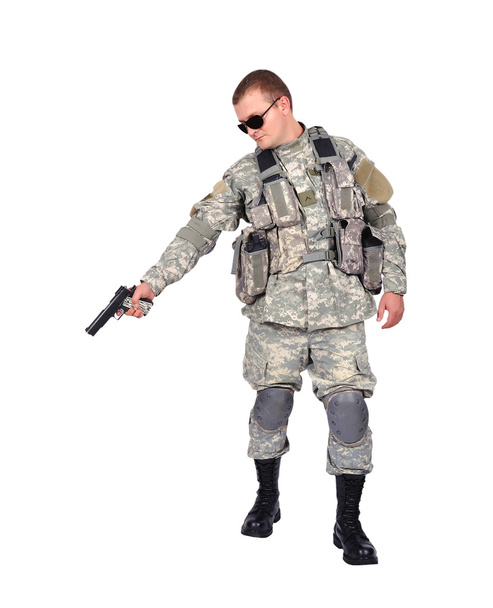 us soldier with gun - Foto, afbeelding