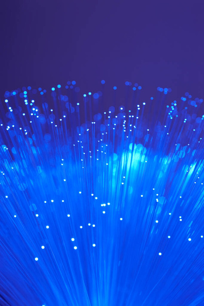 Closeup of blue fiber optic light wand - Фото, изображение
