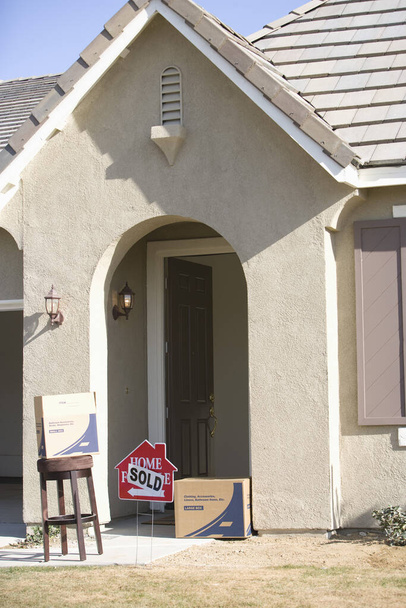 Residential house with sold sign - Photo, Image