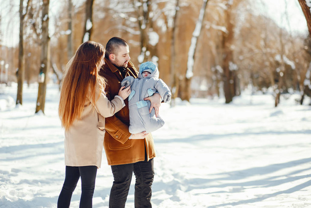 Family in a winter park - Foto, imagen