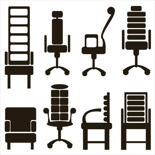 Iconos de muebles aislados sobre fondo blanco
 - Vector, Imagen