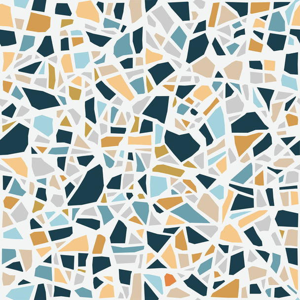 Terrazzo mosaic tile, seamless pattern. Vector pastel abstract background. For design and decorate backdrop. Endless texture. Ceramic fragments. Colorful broken tiles trencadis.  - Vector, Image