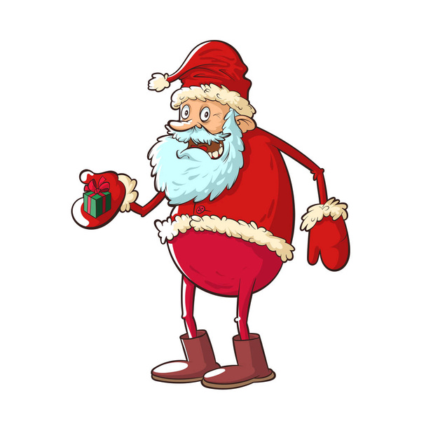 Santa claus with gift - Vector, afbeelding