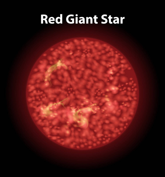 Rode reuzenster op donkere ruimte - Vector, afbeelding