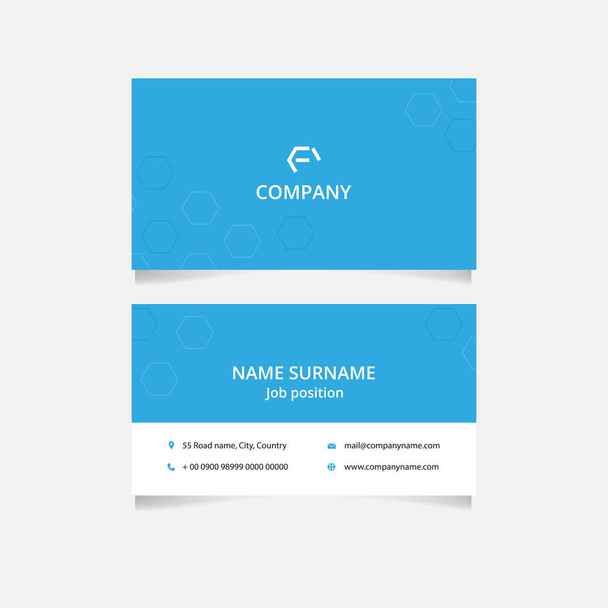 Vector blue business card design. Simple business card.. - Vector, Image