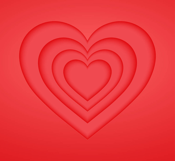 Papel vermelho coração fundo em branco, origami e dia dos namorados conceito
 - Vetor, Imagem