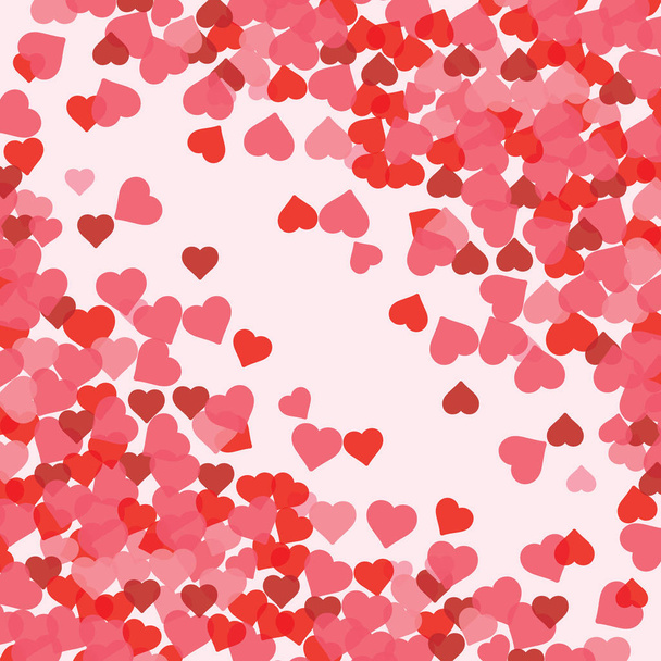 Ροζ φόντο με καρδιές και κενό χώρο για κείμενο, ευχετήρια κάρτα για την ημέρα του Αγίου Βαλεντίνου, γάμος, ημέρα της μητέρας, αντίγραφο χώρου - Φωτογραφία, εικόνα