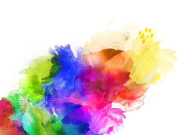 colors watercolor textures colorful raster rainbow concept - Photo, Image