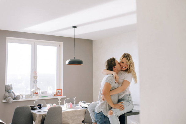 Happy loving couple at home - Photo, Image