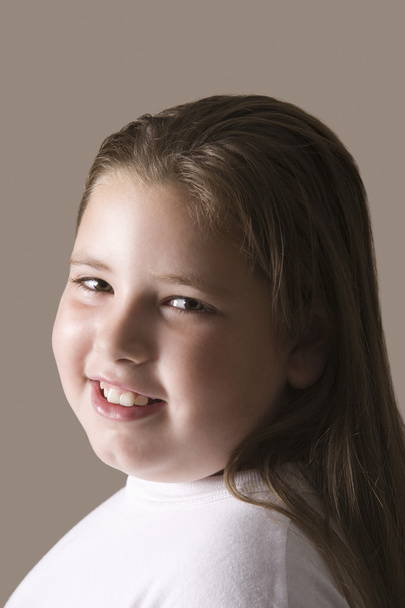 Overweight girl smiling - Foto, Imagen