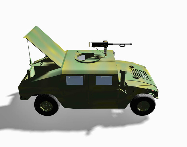off-road vehicle of the military with machine gun - Photo, Image