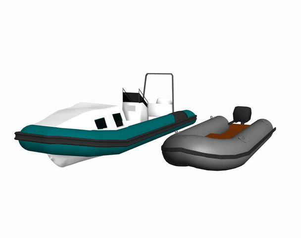 vector illustration of a boat on a white background - Foto, Imagen