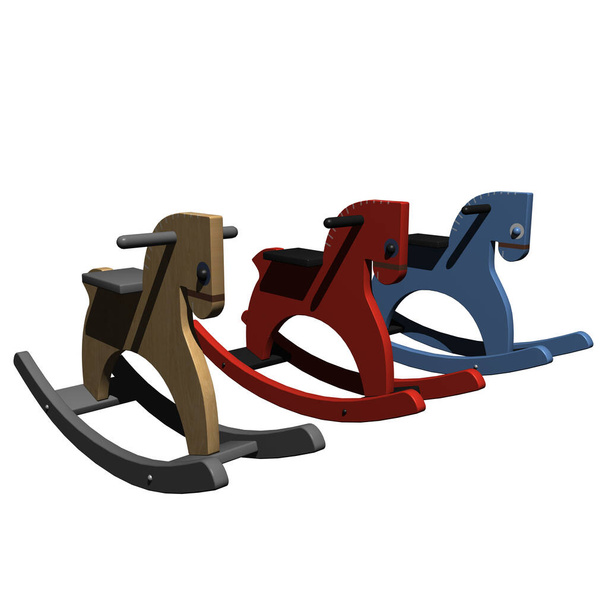 wooden rocking horse released - Foto, immagini