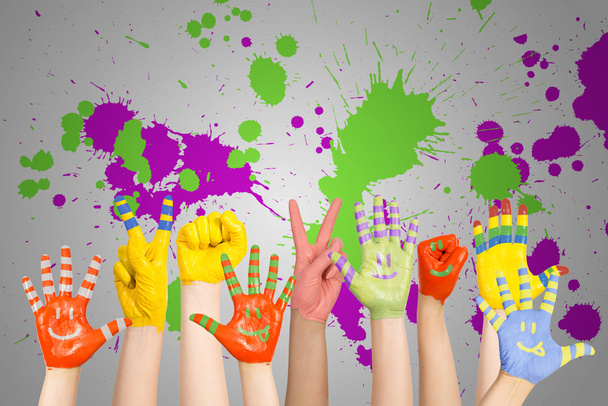painted children's hands - Φωτογραφία, εικόνα