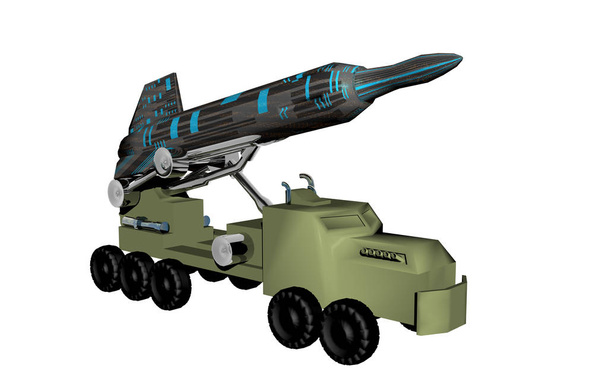 missile vehicle with intercontinental ballistic missile freed - Φωτογραφία, εικόνα