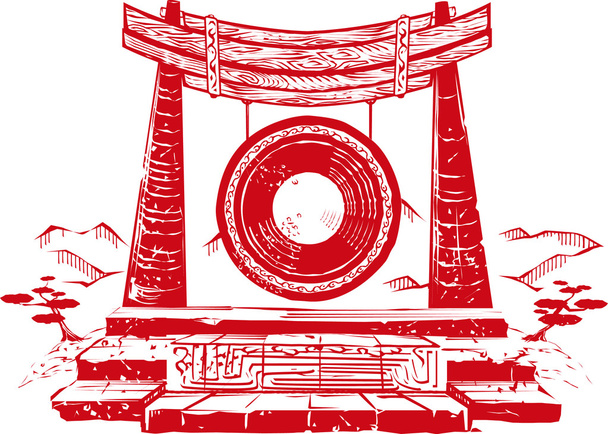 Ancient Wind Gong - Vector, Image
