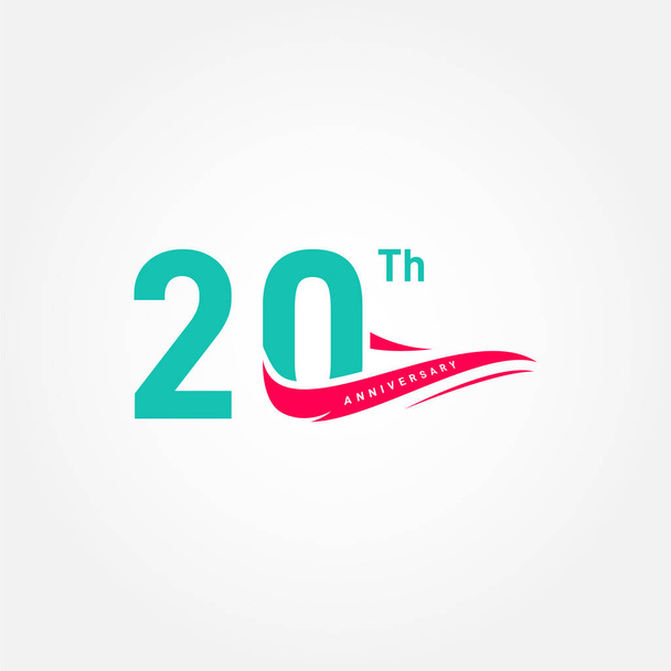 Números planos do aniversário da fita 20 para comemorar o momento
 - Vetor, Imagem