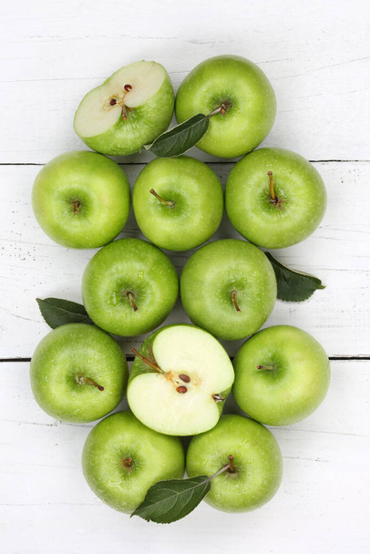 apples apple green fruit upright fruit fruits from above supervision - Photo, Image
