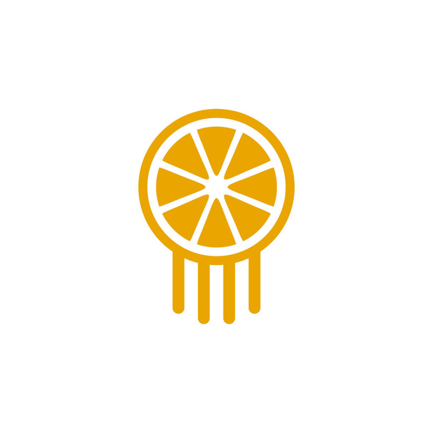 Turuncu meyve simgesi logo tasarım vektör şablonu - Vektör, Görsel