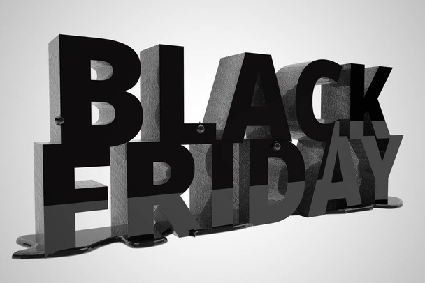 Black Friday written in black, 3d rendering - Fotoğraf, Görsel
