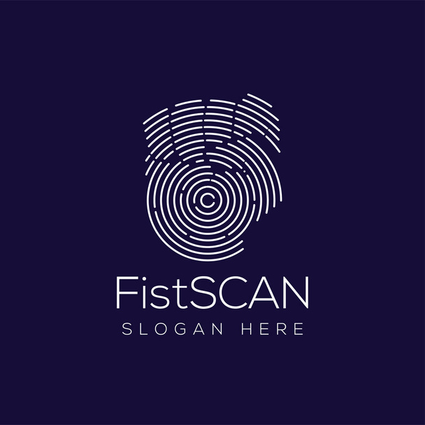 Fist Hand Scan Technology Logo vector - Vector, Image