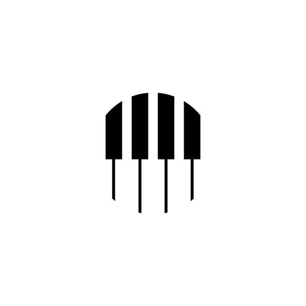 Fortepian logo projekt wektor szablon instrumentu muzycznego - Wektor, obraz