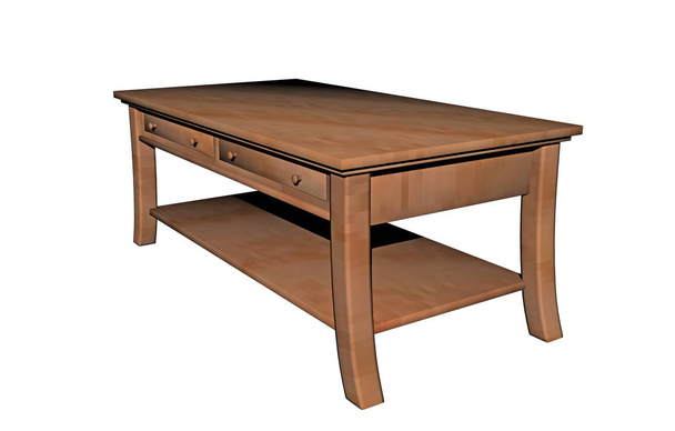 dřevěný stůl izolované na bílém pozadí - Fotografie, Obrázek