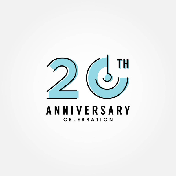 Números planos do aniversário da linha 20 para comemorar o momento
 - Vetor, Imagem
