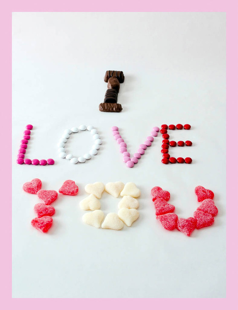 Sweet treats spell out I love you - Photo, Image