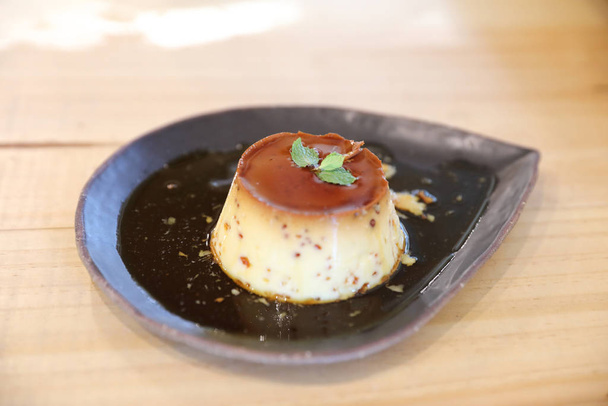 Japanese pudding on wood background japanese dessert - Valokuva, kuva