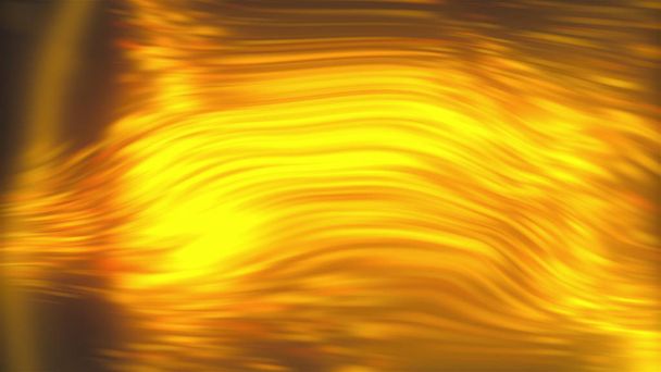 Abstracte achtergrond met turbulentie gouden vloeistof. 3d rendering computer gegenereerde gouden bokeh - Foto, afbeelding