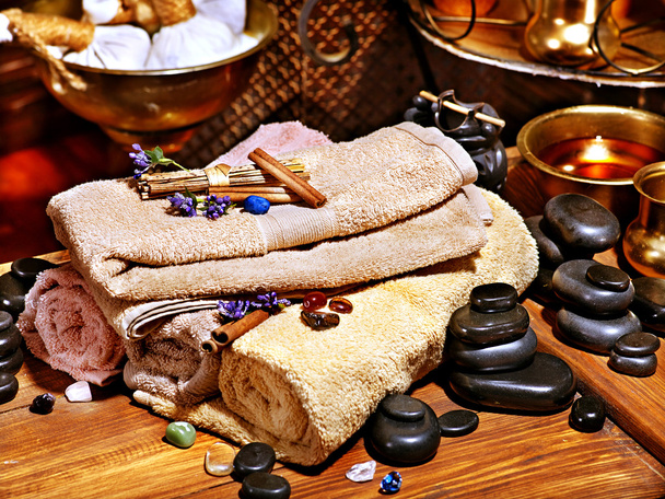 Ayurvedische Wellness massage stilleven - Foto, afbeelding