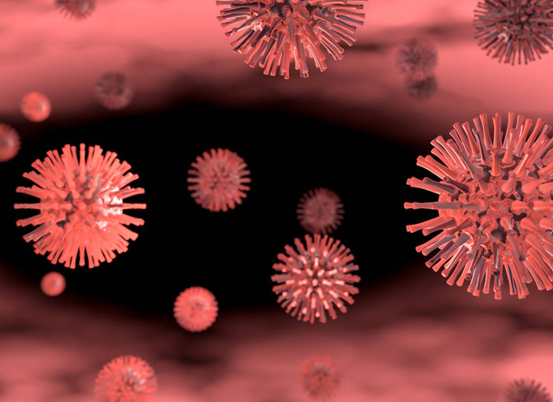 3D καθιστούν εικονογράφηση ιό κυτταρικό υπόβαθρο της επιστήμης - Φωτογραφία, εικόνα