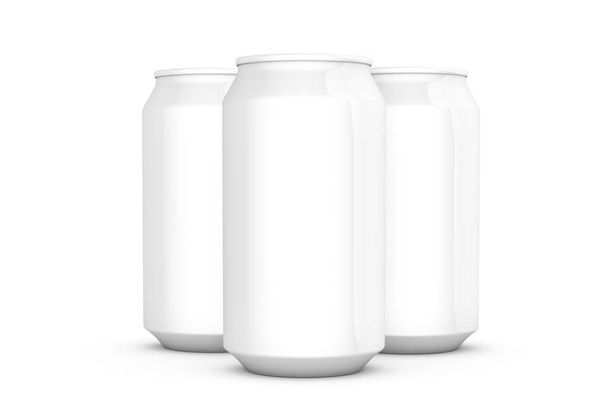 Can Mock Up of Beverage Packaging Design 3D Rendering - Foto, Imagem