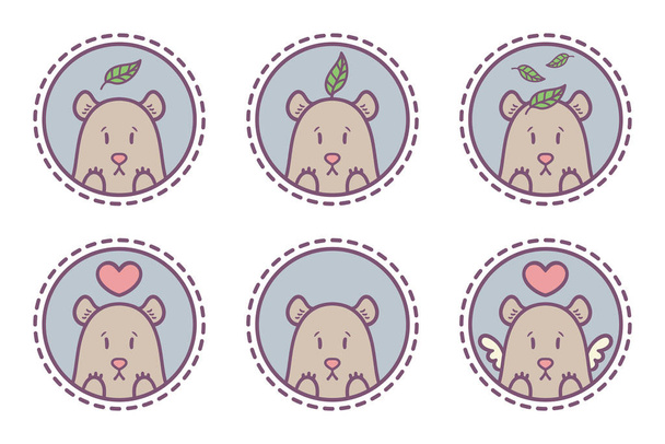 Set of bear emblems, icons, labels. - Fotó, kép