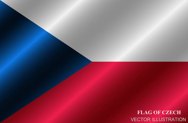 Flag of Czech Republic with folds. Happy Czech day background. Bright button with flag. - Vector, Image