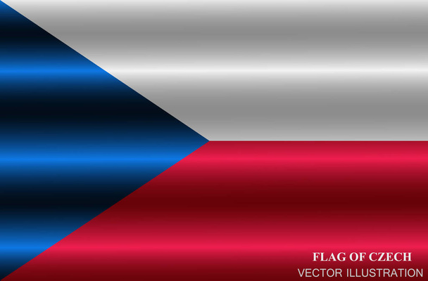 Çek Cumhuriyeti bayrağı altında parlak bir geçmişi var. Çek günün kutlu olsun. Bayrağı olan düğme. - Vektör, Görsel